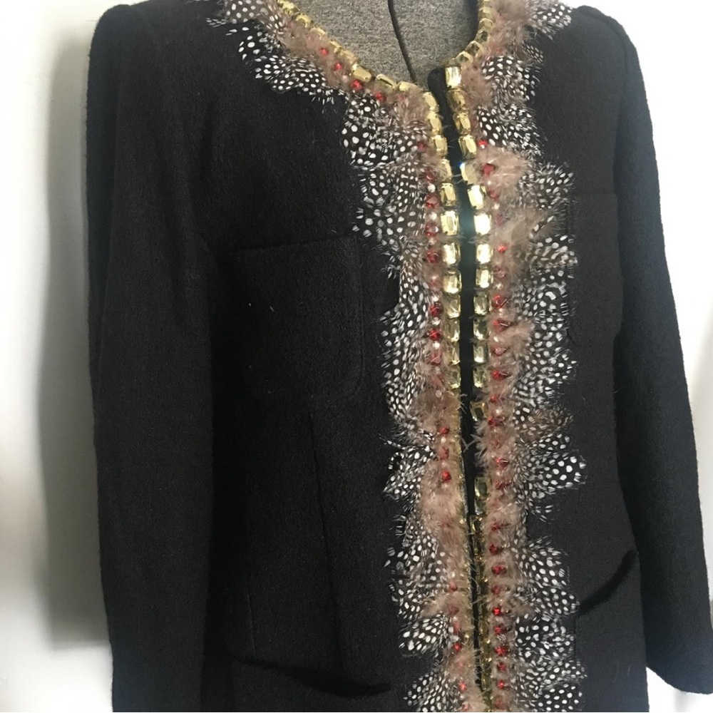 Jcrew Embellished Tweed Blazer Jacket - Picture 1 of 5